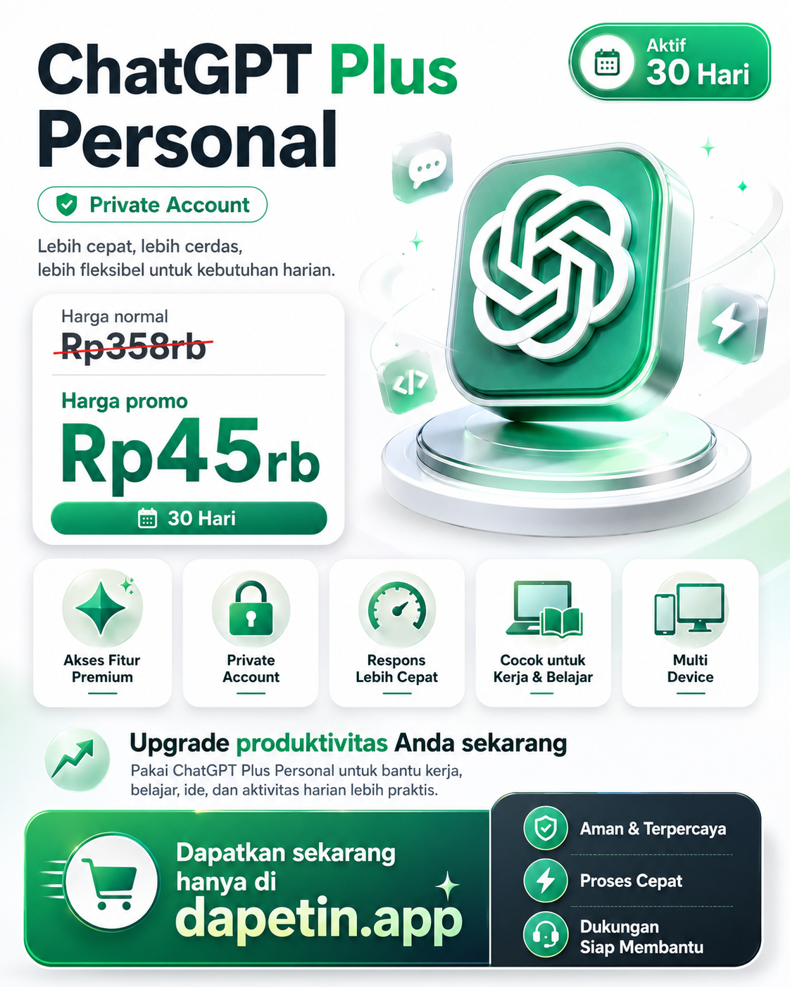 ChatGPT Plus Personal (30 Hari)